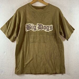 Big Dogs Mens Graphic T-shirt Sz S Grunge Biker Flames Y2K Streetwear